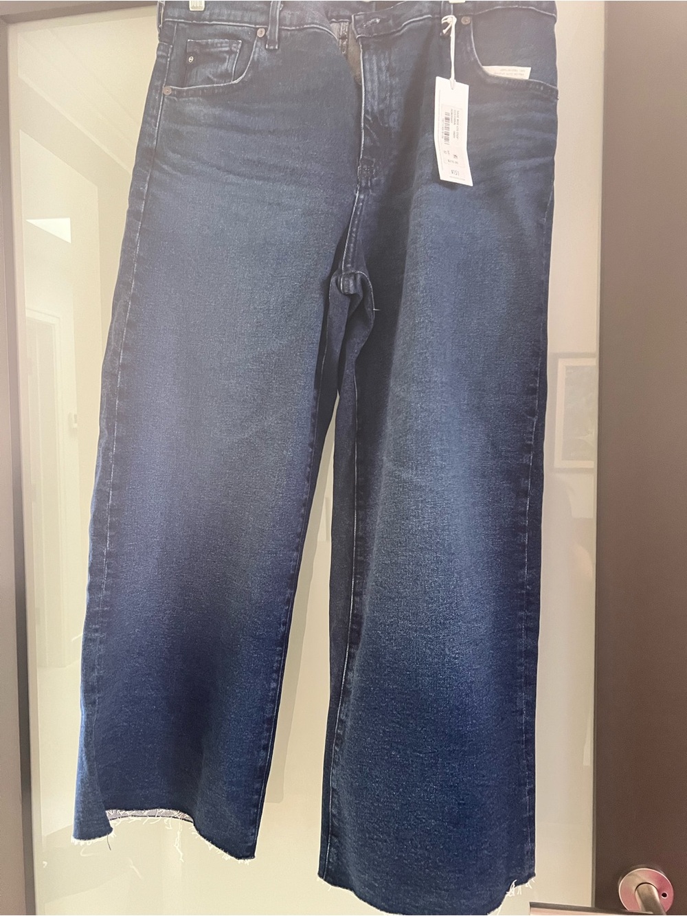 Ag Adriano Goldschmied Wide Leg Dark Blue Denim Jeans